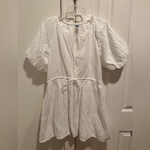 Old Navy white Button-Down Dress with Tie Waist